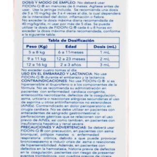 Ibuprofeno en suspensión para bebe desde recién nacidos, Fideon Q frasco de 40mg - Img 90841000