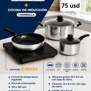 COMBOS DE COCINA + 5 CALDEROS DE ACERO INOXIDABLE - 3/5