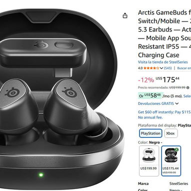 SteelSeries Arctis GameBuds – Auriculares Gaming Inalámbricos Multi-Plataforma con ANC - Img 122794121
