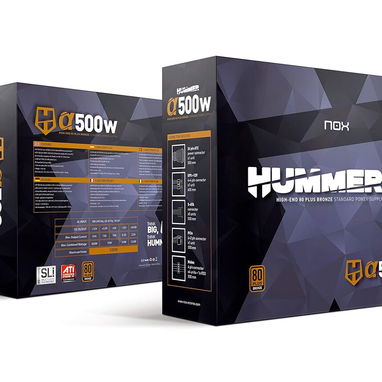 Nox 500W Alpha - Fuente de alimentación de 500 W, certificado 80 PLUS Bronze, PFC activo, 532747327 - Img 123072200