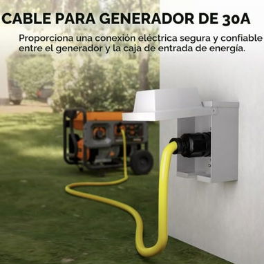 !!NUEVO!! POWGRN Cable de extensión para generador de 30 Amp (15 pies), 4 clavijas, 125/250 V, NEMA L14-30P/L14-30R - 4/6