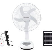 ***Premier -Ventilador 16” recargable solar /Blanco/ Panel /Bombillas -NUEVO*** - Img 54365378