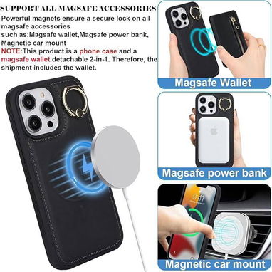 ☎️53544655 🛵 Entrega Disponible ⭐ Funda tipo cartera para iPhone 15 Pro Max con MagSafe y tarjetero magnético⭐ - Img 121833588