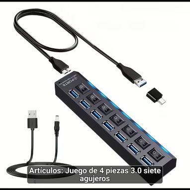 Hub USB 2.0 VVIA de 7 Puertos con Interruptor Individual - Img 124751247
