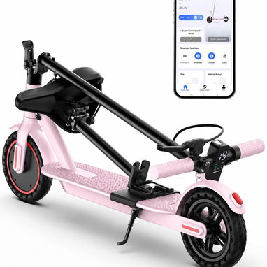 Carriola eléctrica para adultos / scooter 'Joyhis' con asiento desmontable Color: Rosa 350W Litio 36V/5.2Ah RIN 8.5' NEW - 2/9