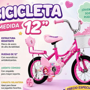 110 usd. Bicicletas medida 12 para niñas y niños. Diferentes modelos - 6/10
