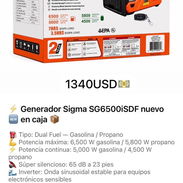 Generador Sigma SG6500iSDF DualFuel Inverter 6500W - Img 57058226