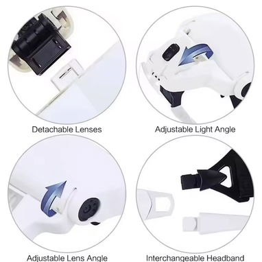 Lupa de aumento con iluminación led y 5 lentes intercambiables, diferentes usos… batería x3 triple A no incluida - Img 123773611