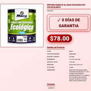 Pintura Blanco Esmalte Al Agua E01 4L Ecológica Y Económica VPT-0245 - Img 58063144