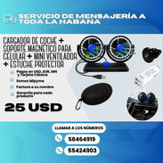 Cargador de coche ✔️ Soporte magnético para celular ✔️ Mini ventilador portátil ✔️ Estuche protector portátil - Img 55944112