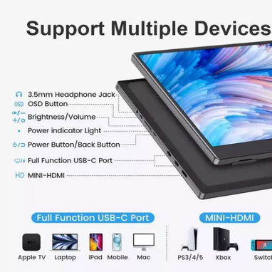 Monitores portátiles 15.6" //Compatible con: Laptop, Mac, PC, móviles y tablets Android y Apple, PS5 y S//Nuevos - Img 102109791