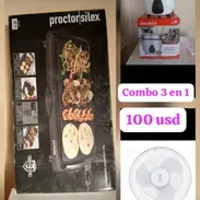 Combo de electrodomésticos 3 en 1 (plancha para cocinar+arrocera con vaporera (1 Lt) + ventilador de pared 16" - Img 57025002
