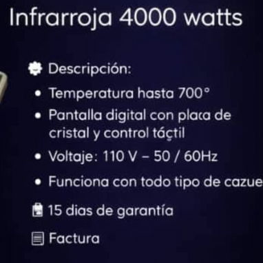 Cocina infrarroja Koral 4000w - Img 123044928