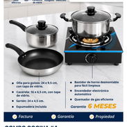 🔥 Combo Cocina #4 | Gas vitrocerámica de 1 hornilla + calderos 🚚 - Img 58239283