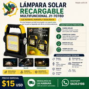 LÁMPARA RECARGABLE CON PANEL SOLAR Y CORRIENTE MULTIFUNCIONAL JY-7078D - Img 56968292