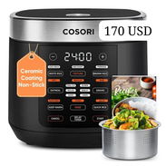 Olla Arrocera COSORI multifuncional 10 Tazas 110V/60Hz 18 funciones, cacerola antiadherente de cerámica y cesta vaporera - Img 56221961