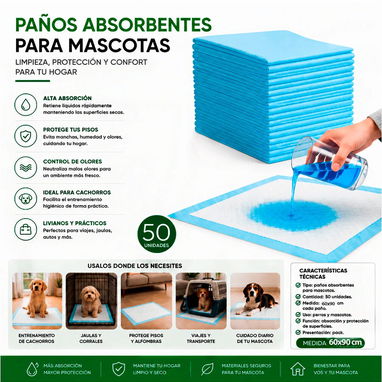 Tapetes de entrenamiento o paños absorbentes para mascotas - 2/3