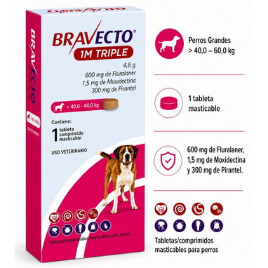 BRAVECTO 1M TRIPLE/ Protecci贸n contra garrapatas y pulgas - Img 126060535