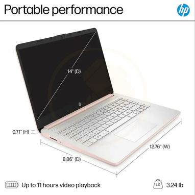 Laptop HP 14", Procesador Intel N150 (Modelo: 14-dq6015dx), 4 GB RAM, 128 GB UFS - Oro Rosa  🔶 $285 - 2/4