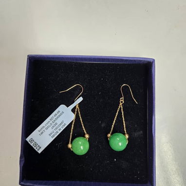 Aretes ORO 14k ....con piedras JADE originales.....NUEVAS A EXTRENAR - Img 102336892