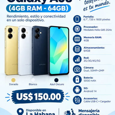 Celulares Nuevos en La Habana, A06, A07, A17, A57, NOTE 14, NOTE 15 TODO NUEVOS SELLADO Y CON GARANTÍA - 4/10