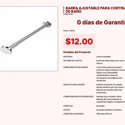 Barra ajustable para cortina de baño de 2 libras para manejo sencillo VPT#-0036 - Img 55424815