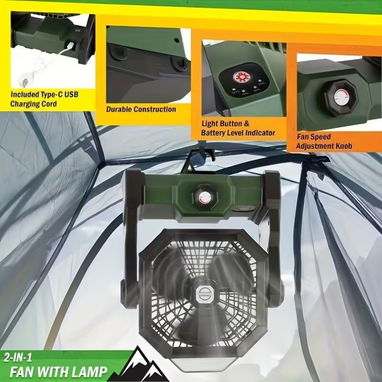 ✨🏠✨Ventilador Portátil Recargable con Luz LED✨🏠✨ - Img 126095876