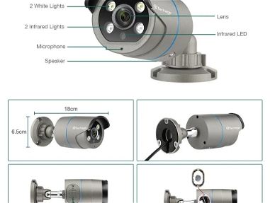Sistema de cámaras de vigilancia, con 6 cam 4MP, POE, grabación de Audio, detección facial, IA, H.265. Nuevo en su Caja - Img 71605431