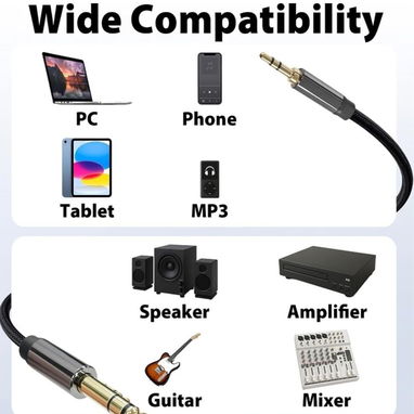 ☎️53544655 🛵 Entrega Disponible ⭐Cable de Audio Estéreo 3.5 mm a 1/4" – 10 ft ⭐ - 9/9