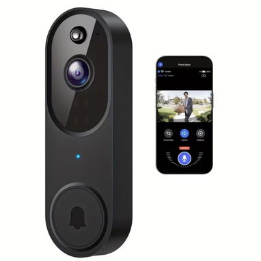 Timbre inteligente con cámara HD, visión nocturna, audio bidireccional, detección humana por IA y Wi-Fi 2.4 GHz. Recibe - 3/3