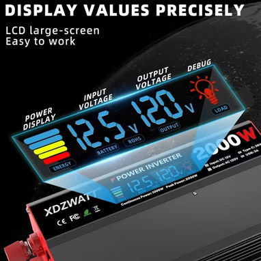 XDZWATT inverter onda modificada 2000W(800W continuos) - 3/6
