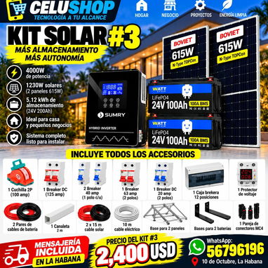 ☀️⚡ KITS SOLARES COMPLETOS — BOVIET + SUMRY + WATTCYCLE ⚡☀️ - 3/4