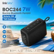 Bocina Bluetooth Portátil BOC244 7W con Batería 10H y TWS Estéreo - Negro / 25 / envio gratis zonas céntricas - Img 54940140
