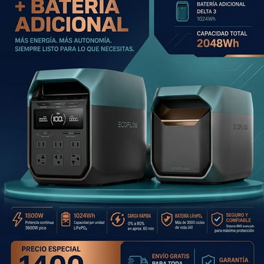 ⚡ ¡MÁXIMA POTENCIA ECOFLOW! ☀️ 🚚 ¡ENVÍO GRATIS A TODA LA HABANA! 💨 - 2/4