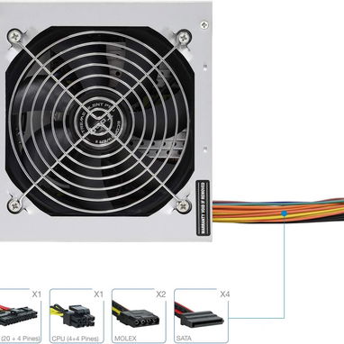 fuente new tooq 500w en caja sellada 4+4=8 pines cpu fan grande-53906374 35usd -4sata y 2 ide-24pines - Img 120607129