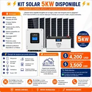 KIT SOLAR 5KW 💰 Precio con montaje: 4,200 USD 💰 Precio sin montaje: 3,500 USD - Img 55538250