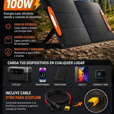 Panel solar portable 100 watt perfecto para Estación de energia - 3/3