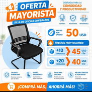 📣 OFERTA MAYORISTA– SILLA DE OFICINA CON BRAZOS 💲 unidad: 50 USD ✔️ +10 unidades →45 USD c/u ✔️ +20 unidades → 40 USD - Img 55915980