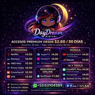 ✨ 𝗗𝗮𝘆𝗗𝗿𝗲𝗮𝗺 𝗗𝗶𝗴𝗶𝘁𝗮𝗹 🌐 Streaming • IA • Creatividad • Música - Img 118977497
