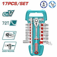 🔧 Set de Llaves Crique y Dados TOTAL 1/2" – 17 Piezas - Img 56236262