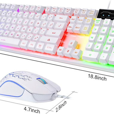MageGee K1 Combo Gamer Teclado RGB Retroiluminado + Mouse Gaming USB 104 Teclas para PC y Laptop - Img 123375181