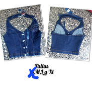 Blusas de mezclilla elastizada talla M y L - Img 55712597