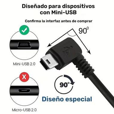 Cable USB 2.0 A Macho a Mini USB (Mini-B) en Ángulo Re... | videojuegoshabana.com - Img 127046066