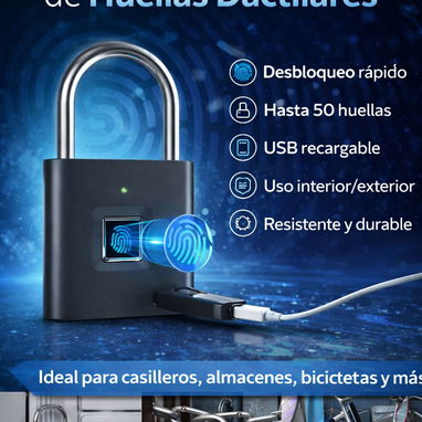 * Candado de huellas biòmetricas con llave de emergencia - Img 123321302