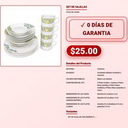 Vajilla De Cerámica Blanca Con Diseños Florales 20 Piezas VPT-0098 - Img 58097425