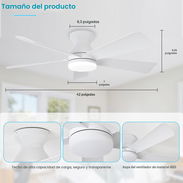 Ventilador de techo moderno Depuley 42 pulgadas 5 aspas, LUCES LED (3 MODO DE ILUMINACIÓN) B ,A 140 USD. ENVÍO GRATIS - Img 55832872