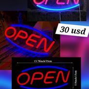 Cartel open lumínico ideal para negocios es por cable USB (trae 2 ganchos adhesivos para colgarlo) 30USD o al cambio - Img 55782753