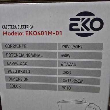 Cafetera eléctrica de 6 tazas marca EKO ❤️🖤 🏠 35 USD - 2/2