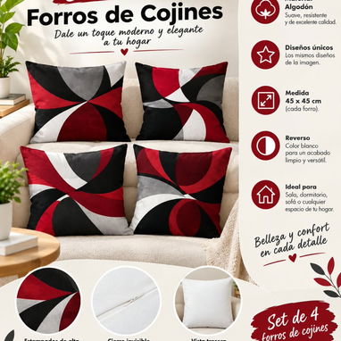 Set juego de 4 forros de cojines . Detalles en la imagen 💕🎂💌💦 - 3/4