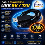 🔌 CABLE CONVERTIDOR USB 9V / 12V – Nuevo Sellado en Caja - Img 57291954